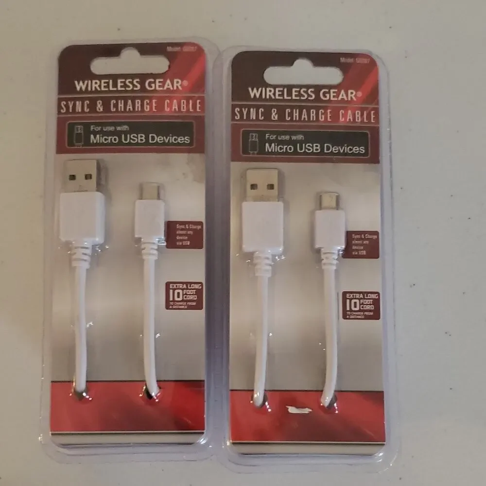 Wireless Gear 10 ft Micro-USB Sync & Charge Cable White